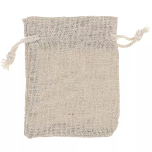Pochon en lin pour bijoux 80x100 mm - Beige x1