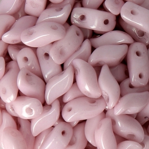 Perles en verre StormDuo 2-hole 3x7 mm Opaque Light Rose Ceramic Look x50