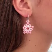 Perles en verre StormDuo 2-hole 3x7 mm Opaque Light Rose Ceramic Look x50