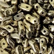 Perles en verre StormDuo 2-hole 3x7 mm Full Dorado x50