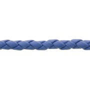 Cordon cuir tressé 4 mm Bleu Dur x 50 cm|raw }}