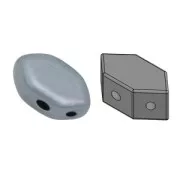 Perles en verre Paros® par Puca® 7x4 mm Opaque Blue Ceramic Look x10g