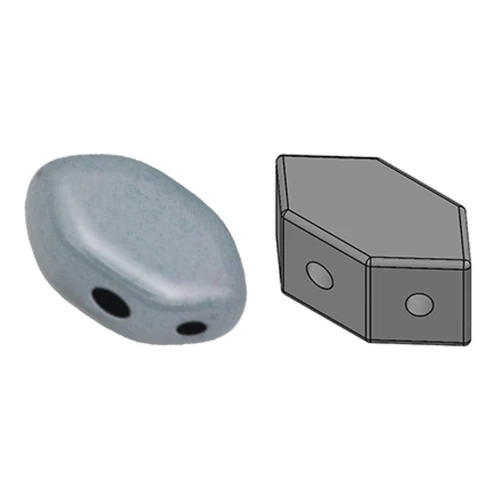Perles en verre Paros® par Puca® 7x4 mm Opaque Blue Ceramic Look x10g