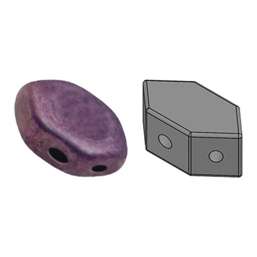 Perles en verre Paros® par Puca® 7x4 mm Opaque Luster Amethyst x10g