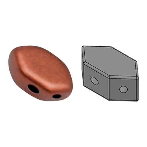 Perles en verre Paros® par Puca® 7x4 mm Red Copper Mat x10g