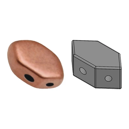 Perles en verre Paros® par Puca® 7x4 mm Light Copper Mat x10g