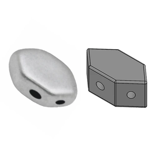 Perles en verre Paros® par Puca® 7x4 mm Silver Mat x10g