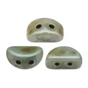 Perles en verre Kos® par Puca® 6x3 mm Bleu/Vert Gris Marbré x10g