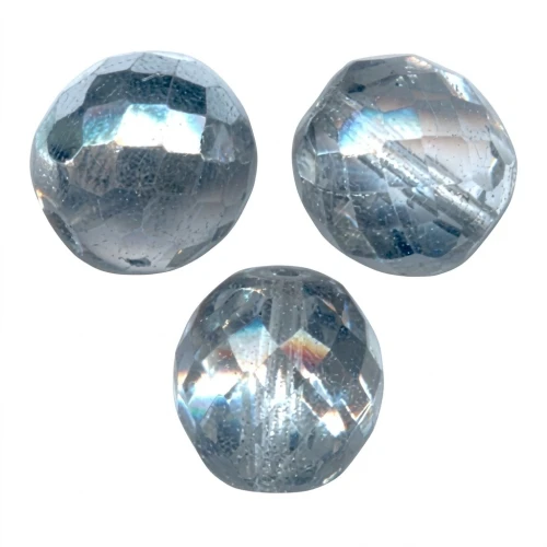 Facettes 14 mm Crystal/Argent x4