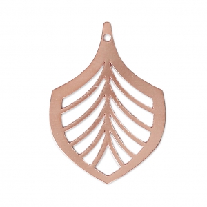 Pendentif ajouré feuille de palme exclu Perles & Co 26 mm doré rose