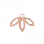 Breloque ajourée petite feuille exclu Perles & Co  9 mm doré rose