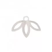 Breloque ajourée petite feuille exclu Perles & Co 9 mm - Placage Argent fin x1