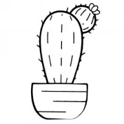Tampon encreur fantaisie support bois 6x4.5 cm Cactus x1