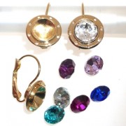 Dormeuses pour tissage porte-cabochon PureCrystal 1028/1088 8 mm doré x2