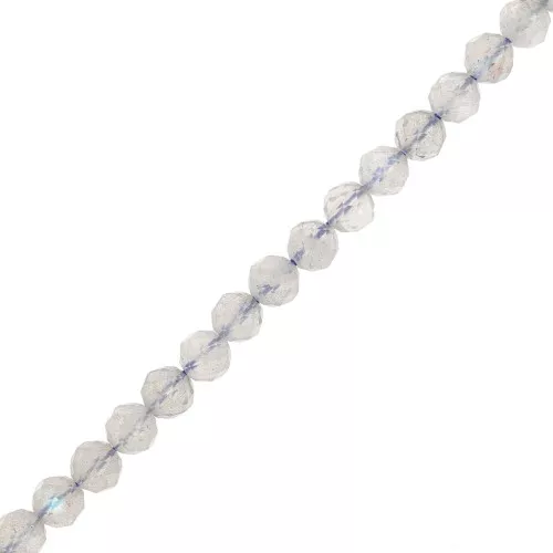 Perles Rondes facettées 4 mm en pierre gemme - Labradorite x39cm