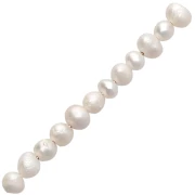 Perles d'eau douce rondes aplaties irrégulières 4x3 mm - Blanc x20