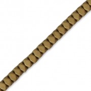 Mini rondelles facettées imitation hématite 3 mm Golden Mat x40 cm