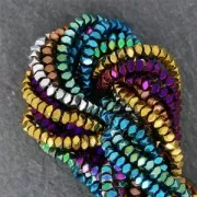 Mini rondelles facettées imitation hématite 3 mm Golden Mat x40 cm