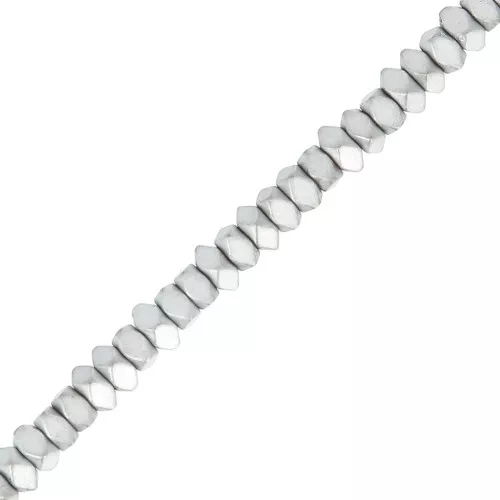 Mini rondelles facettées imitation hématite 3 mm Silver Mat x40 cm