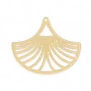 Pendentifs ajourés forme éventail découpe laser 25x30 mm - doré x2|raw }}