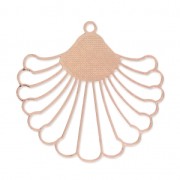 Pendentif feuille tropicale ajouré découpe laser 37x39 mm - doré rose x1
