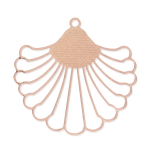 Pendentif feuille tropicale ajouré découpe laser 37x39 mm - doré rose x1