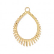 Pendentifs gouttes ajourés découpe laser 22x16 mm - doré x2|raw }}