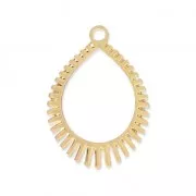 Pendentifs gouttes ajourés découpe laser 22x16 mm - doré x2