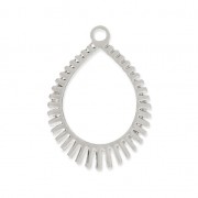  Pendentifs gouttes ajourés découpe laser 22x16 mm - Argenté x2|raw }}