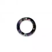 Pendentif anneau en acétate de cellulose 14.5 mm Ecaille de tortue Rose/Noir x1