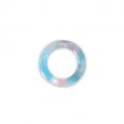 Pendentif anneau en acétate de cellulose 14.5 mm Ecaille de tortue Rose/Bleu x1