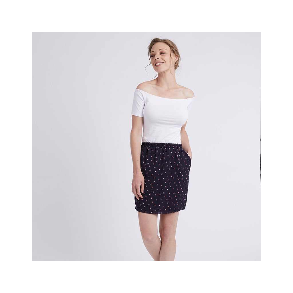 Patron De Couture Coralie Bijasson Sandra Jupe Droite A Poches Taille Elastique Perles Co