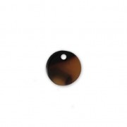 Sequin rond en acétate de cellulose 10 mm Ecaille de tortue Marron/Noir x1