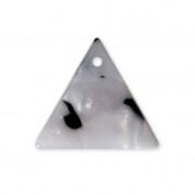 Sequin triangle en acétate de cellulose 16 mm Ecaille de tortue Blanc/Noir x1