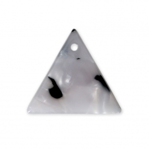 Sequin triangle en acétate de cellulose 16 mm Ecaille de tortue Blanc/Noir x1