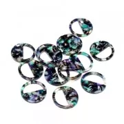 Pendentif rond en acétate de cellulose 28 mm Ecaille de tortue Vert/Noir x1