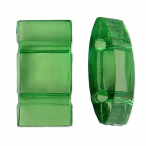 Perles synthétiques 2 trous Ovale Carrier beads 18x9 mm Green x10