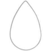 Anneau de montage et tissage goutte 38x25 mm - Argenté x1|raw }}