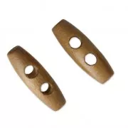 Boutons en bois style duffle-coat 29x10 mm Marron x4
