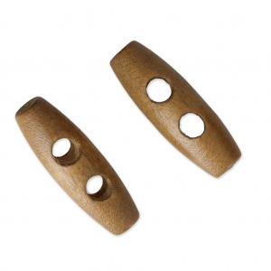 Boutons en bois style duffle-coat 29x10 mm Marron x4