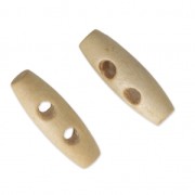 Boutons en bois style duffle-coat 29x10 mm Naturel x4|raw }}
