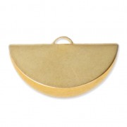 Embout pince demi-lune 28x15 mm Doré à l'or fin satiné x1|raw }}