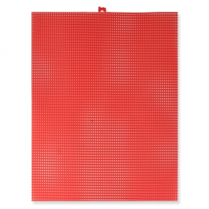 Feuille Toile Canevas Plastique à Broder et découper 26.7x34.3 cm n°7 Rouge