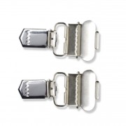 Set de 2 clips amovibles pince attache bretelle 30 mm argenté|raw }}