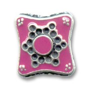 Intercalaire 2 rangs résine époxy 20x18 mm Fuchsia x1|raw }}