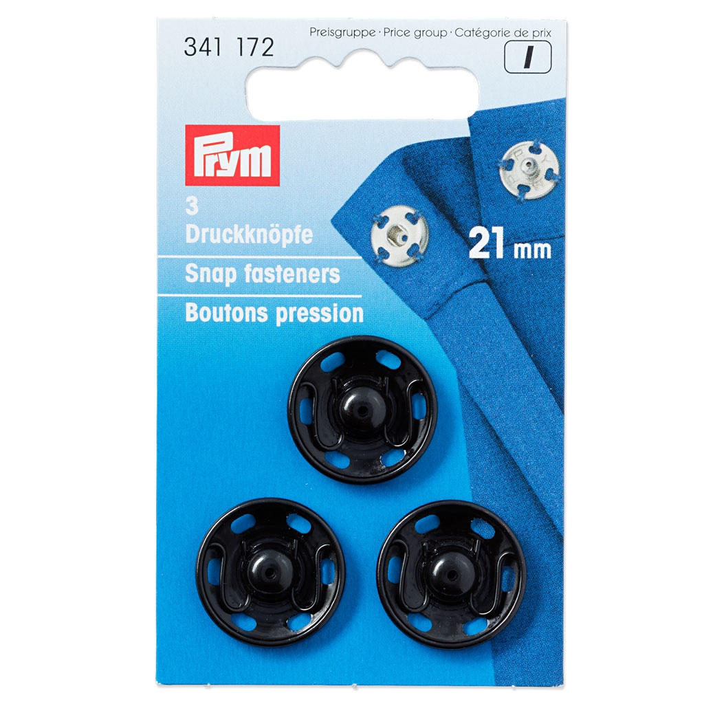 Boutons Pression En Métal Noir - 12 Paires - 21 Mm - À Coudre Pour Vêtements, Sacs, DIY