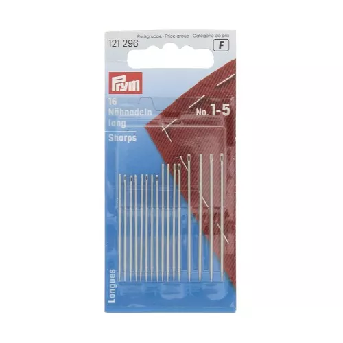 Aiguilles à coudre longues n°1-5 chas argenté x16