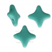 Perles en verre Star Beads par Perles & Co 11x11 mm Green Turquoise x30