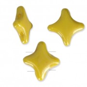 Perles en verre Star Beads par Perles & Co 11x11mm Opaque Jaune Ceramic Look x30|raw }}