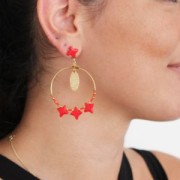 Perles en verre Star Beads par Perles & Co 11x11mm Opaque Jaune Ceramic Look x30